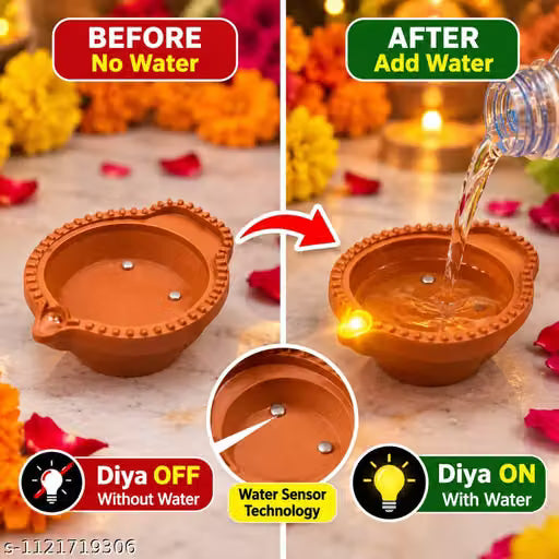 Jal Jyoti Magic Diyas Water-Activated Floating LED Diyas (Set of 8 ...